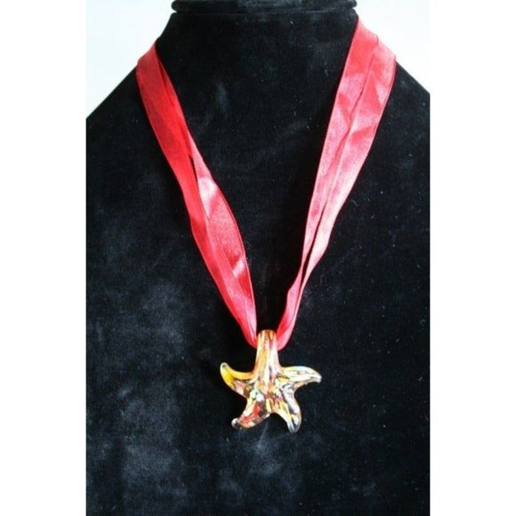 Art Glass Starfish Necklace - Picture 2 of 5
